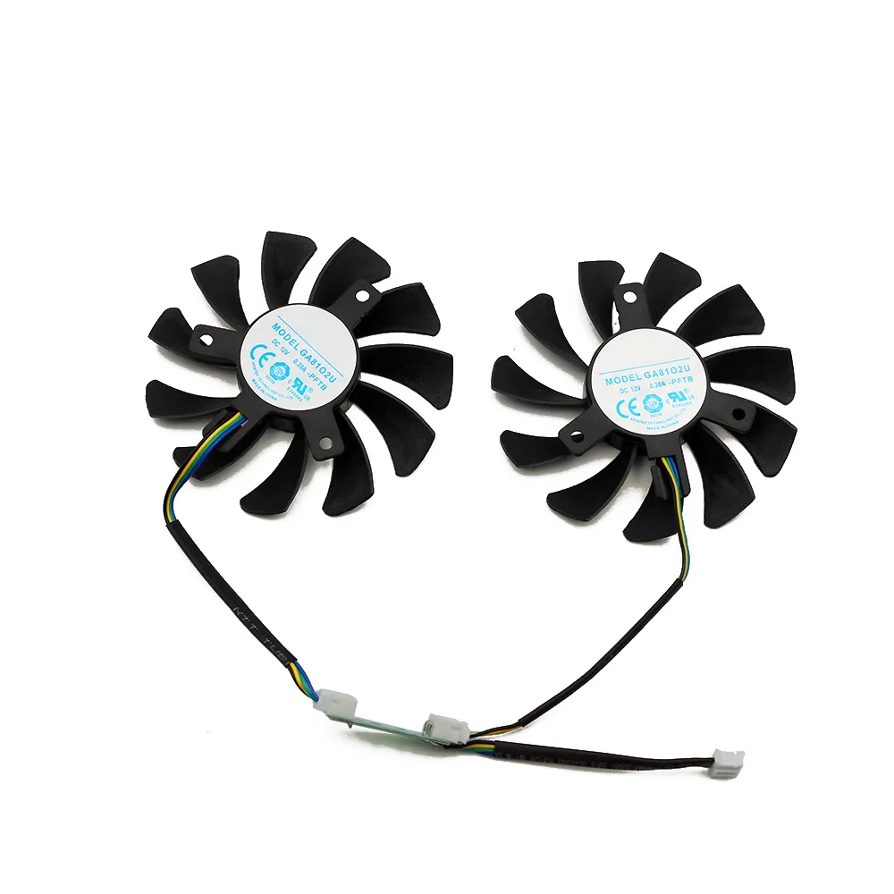 placa gráfica ventilador de refrigeração, GA81O2U, GA81S2U, GTX970, 4G, 75mm