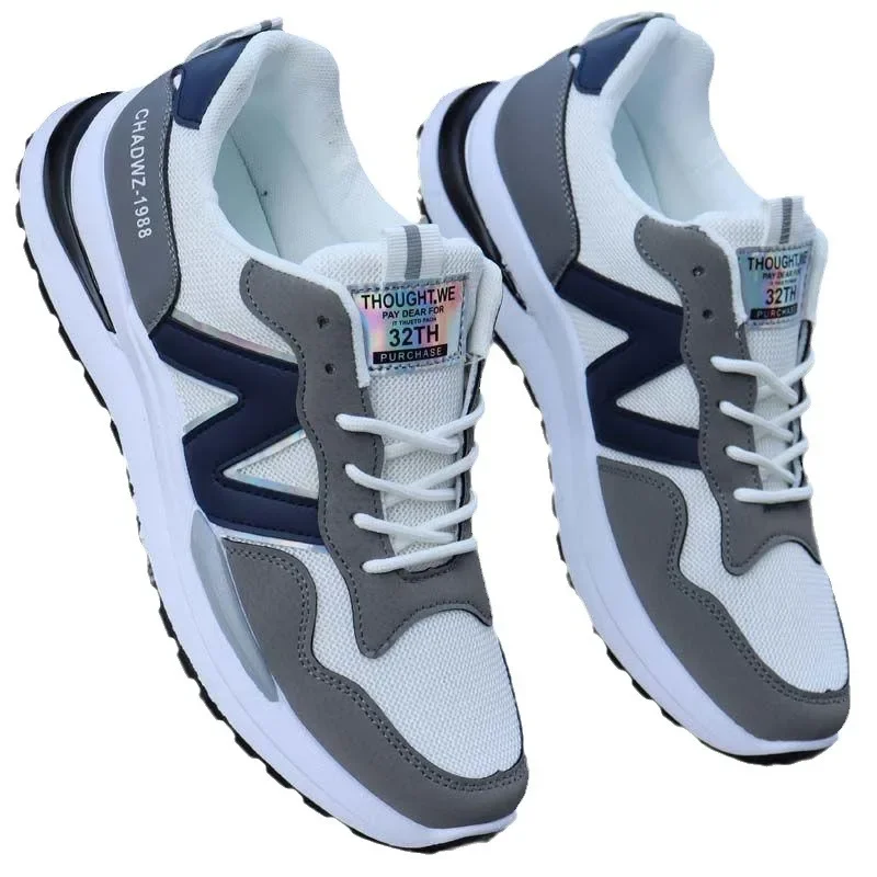 Men's Breathable Mesh Sports Shoes Spring Autumn Korean Style Lightweight Casual Soft Bottom Running