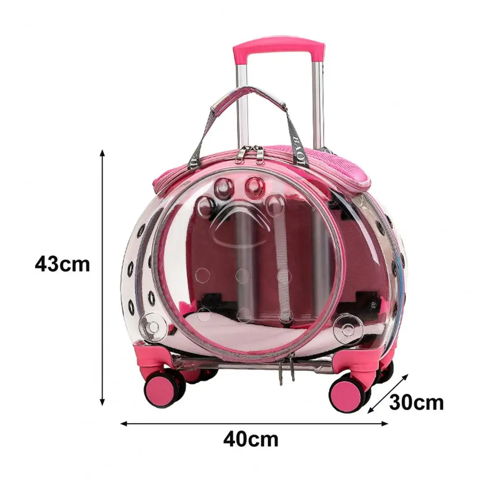 Portable Cat Bag Pet Trolley Bag Pet Flight Case with Trolley Wheel Cat Dogs Carriers Bags for Outdoor Travel Camping