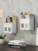 multi purpose storage rack for toothbrushes, combs, makeup brushes, paintbrushes, storage, bathroom, non perforated wall mounted 2