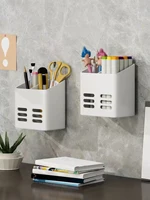 multi purpose storage rack for toothbrushes, combs, makeup brushes, paintbrushes, storage, bathroom, non perforated wall mounted 2