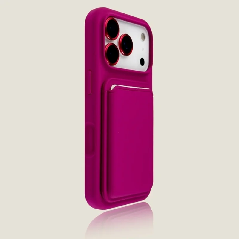 Luxurious Magnetic Silicone Card Holder Phone Case with Magsafe Compatibility