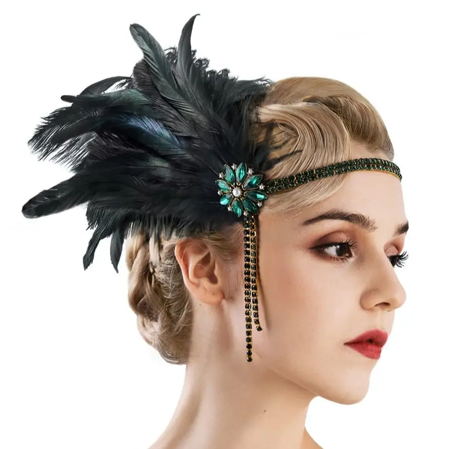 HairAccessoriesRhinestoneBeadedHairBand1920sVintageGatsbyParty