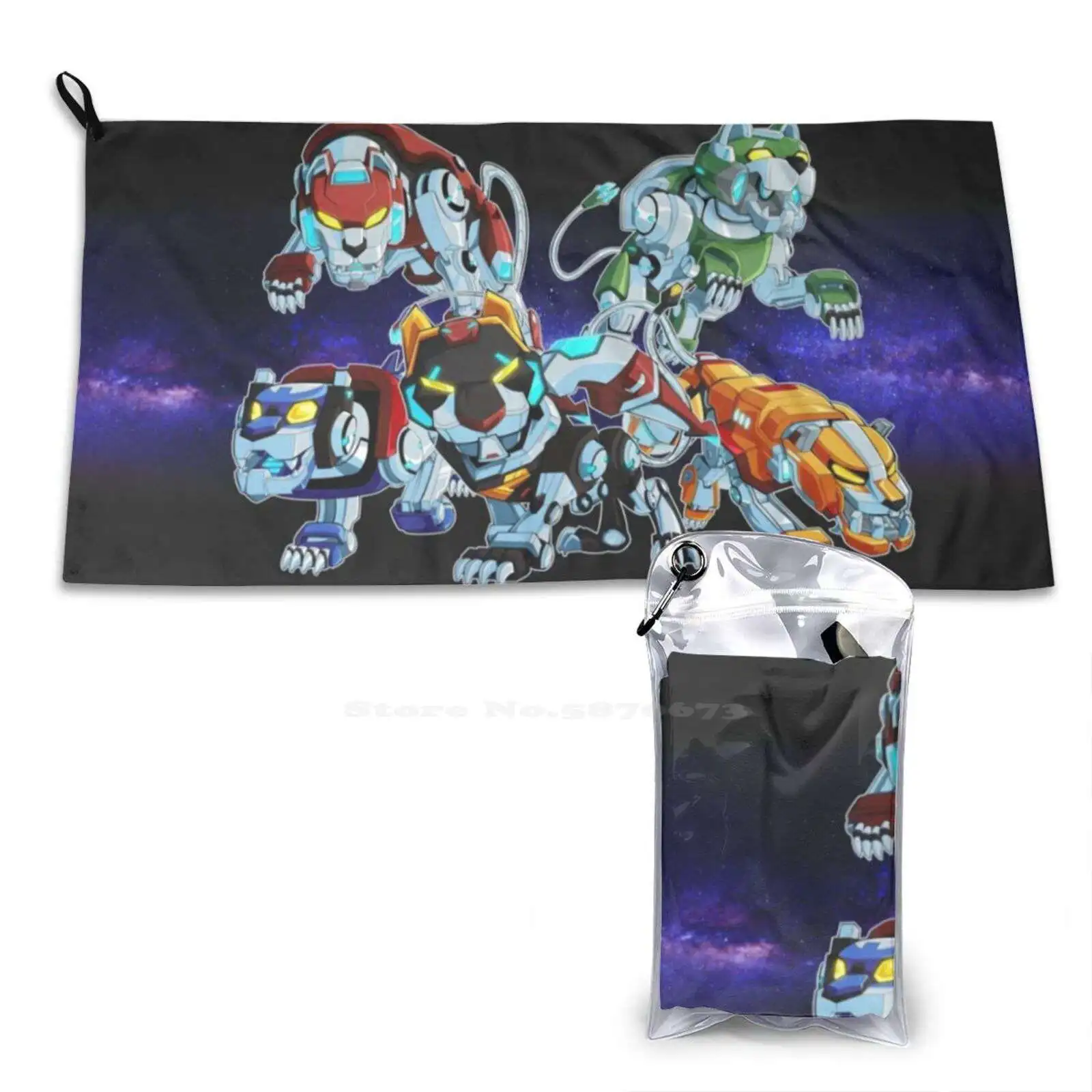 Lions Of Voltron Asciugamano Da Bagno Con Stampa 3D Forte Assorbimento D'Acqua Voltron Leone Nero Leone Rosso Leone Blu Leone Giallo Lancia Leone Verd