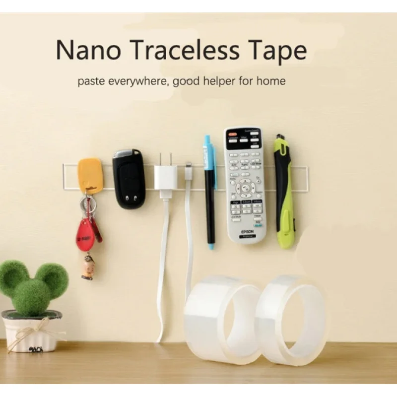 Double Sided Tape Nano Tape Transparent Reusable Waterproof Adhesive Cleanable Kitchen Bathroom Supplies