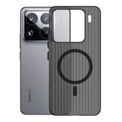 Slim Transparent Magnetic MagSafe Protective Hard PC Back Cover Case for Mi 15 (Black)