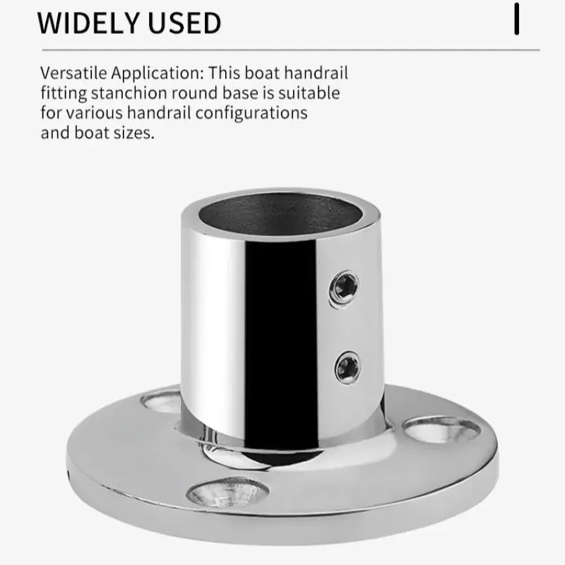 22mm Tube Pipe Marine 316 Stainless Steel Deck Handrail Rail Fitting Stanchion Round Base Mount Boat Accessories marine accessories marine hardware marine fastening set marine mounting set