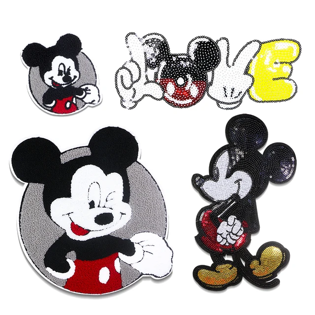  2Pcs Kids Cute Cartoon Mickey Iron On Patches for