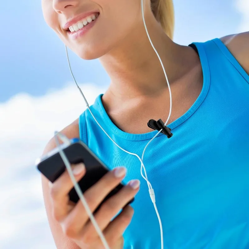 The Plastic Material of The Headphone Cable Clip Is Used for Fitness Broadcasting, 360 Degree Rotation Anti Loss Fixation