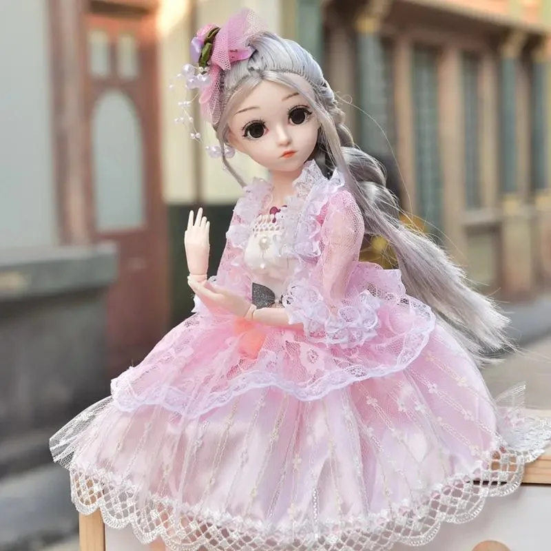 

45CM beautiful princess doll with dress clothes 1/3 BJD doll 20 joint beautiful golden princess hair can choose gifts for girls