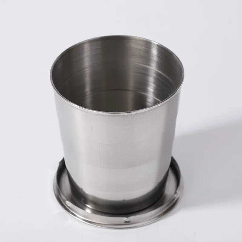 Stainless Steel Travel Carry-On Outdoor Wine Glass Portable Telescopic Water Cup Folding Wine Teacup Large Small And Medium-Size folding cup
