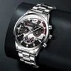 4pcs/set Fashion Men's Watch Set Business Calendar Quartz Watch with Bracelet Necklace Ring Set 3