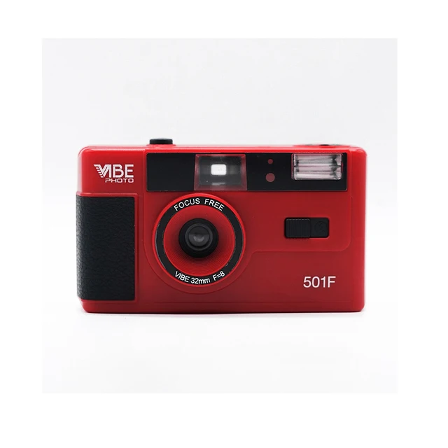 micro four thirds New German VIBE 501F Camera Reusable Non-Disposable Retro Film Camera 135 Film Fool with Flash Black/Red/Champagne Silver/Pink pink digital camera Digital Cameras