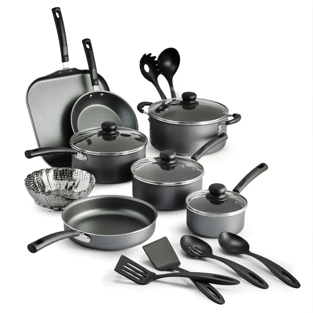 

Tramontina Primaware 18 Piece Non-stick Cookware Set, Steel ,Kit De Cocina,Cook Ware Pan,Pots and Pans Set for Kitchen