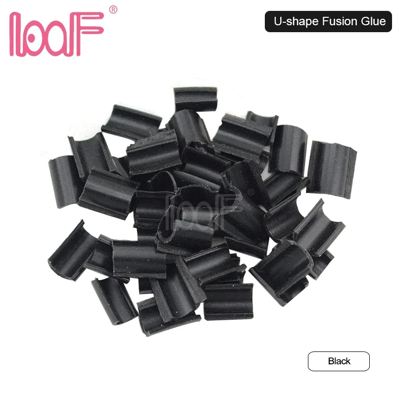 LOOF 100pcs hair glue Nail Tip Keratin U-Shaped Fusion Chips for Capsules hair extensions Tools