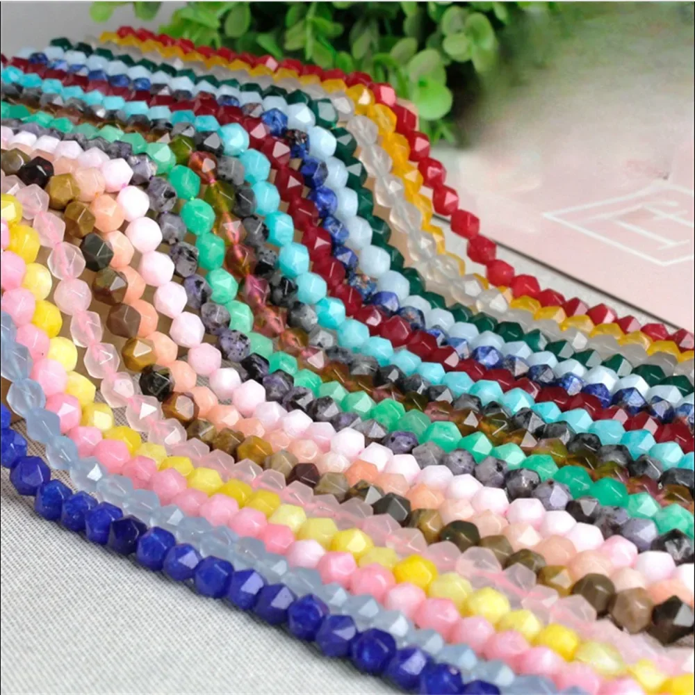 

Faceted Crystal Loose Beads for Jewelry Making Natural Stone Ruby 8mm Topaz Jade DIY Necklace Bracelet Chalcedony Free Shipping