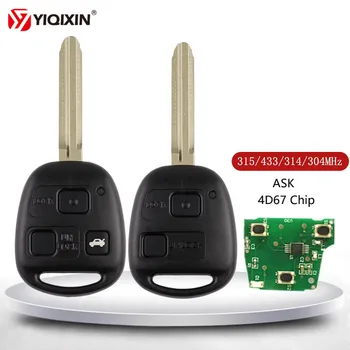 Pulsante YIQIXIN 2/3 per Toyota Corolla Camry Yaris RAV4 Prado Tarago Cruiser Kluger chiave auto remota 315/433/314MHz 4D67/68 4C Chip