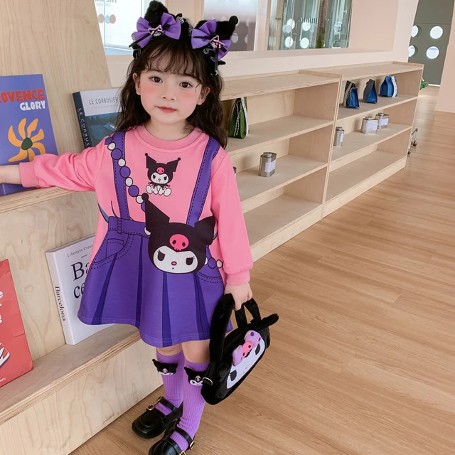 Sanrios Kawaii Anime Conjunto de Roupas Infantis, My Melody Cartoon Dress,  Vestidos de Princesa, Manga Comprida, Roupa de Criança, Presente, 2022 -  AliExpress