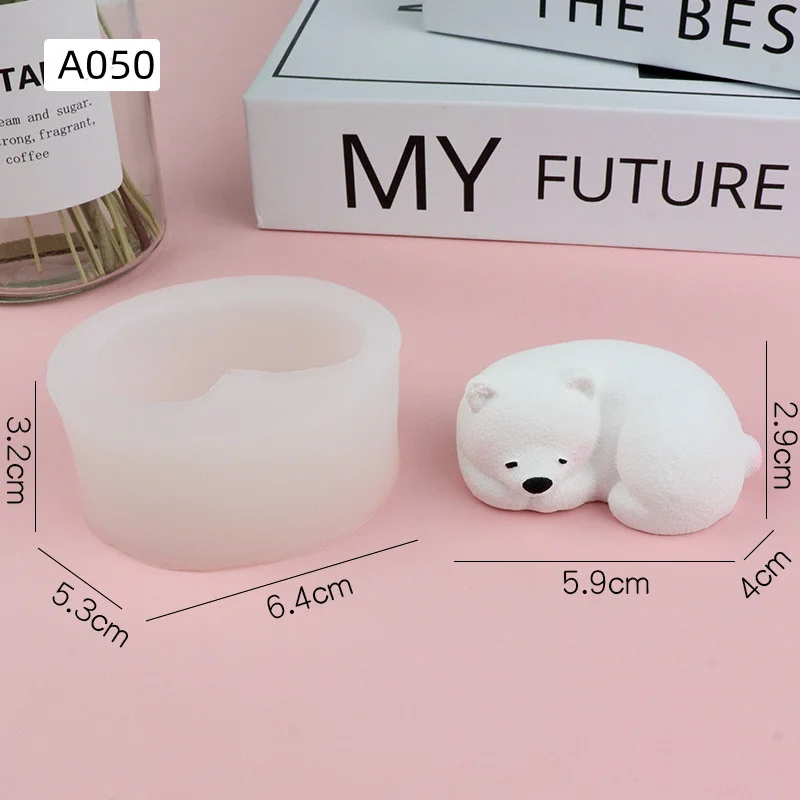 Silicone mold Polar Bear Silicone Mold Kitchen DIY Cake Baking Tool Chocolate Mold Soft Pottery Clay Decorative Gypsum Candle Mould