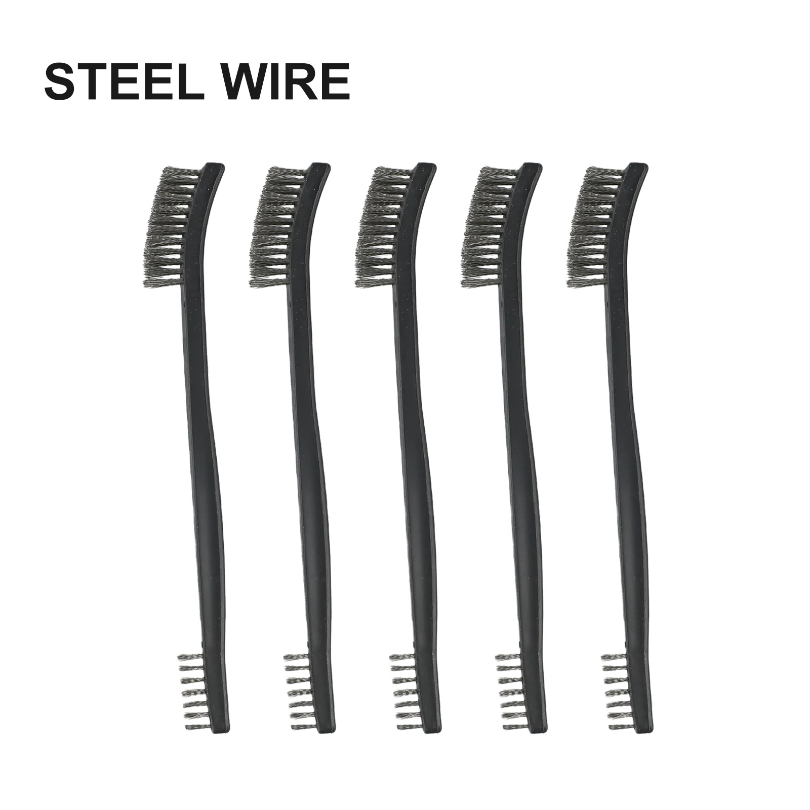 5pcs Double Head Wire Brush Set Steel Wire/Copper Wire/Nylon Cleaning Toothbrush Detail Metal Rust Brush Polishing Cleaning Tool