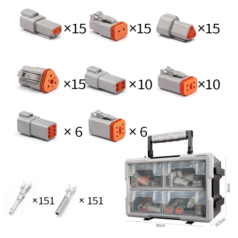394Pcs Deutsch DT 시리즈 방수 커넥터 키트 유지 보수 핸드 키트 DT06-2/3/4/6/8/12S DT04-2/3/4/6/8/12P 터미널 포함
