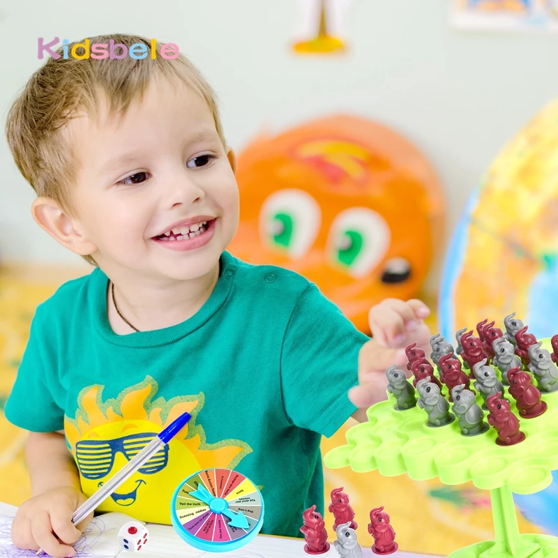 Interactive Kid Fun Play Desktop Elephant Balance Tree Game Astronaut Counting Board Game Toy Educational Toy Family Party