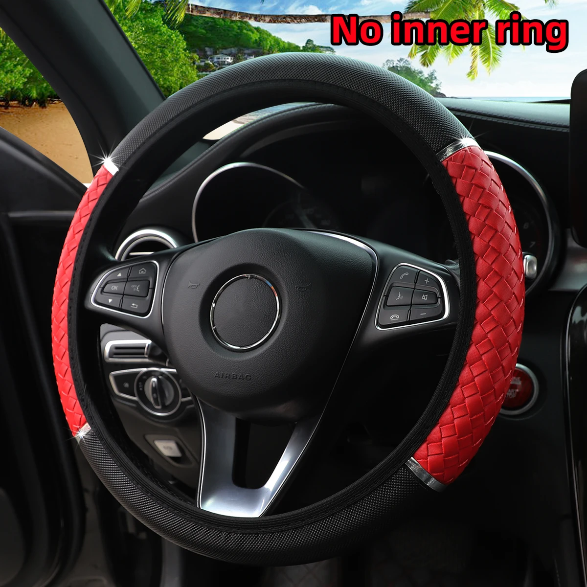 tapicer-a-de-coche-din-mica-de-metal-de-cuero-trenzado-tridimensional