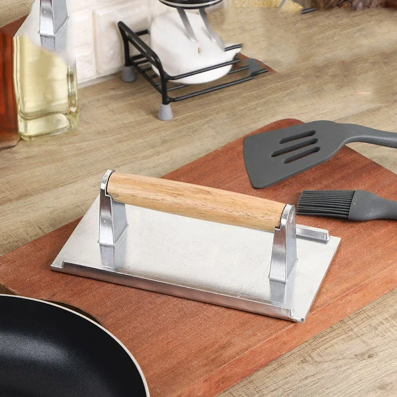 Stainless Steel Grill Press Grilling Tools Rectangular Bacon Press Steak Grill Weight Burger Shaper Patty Sandwich