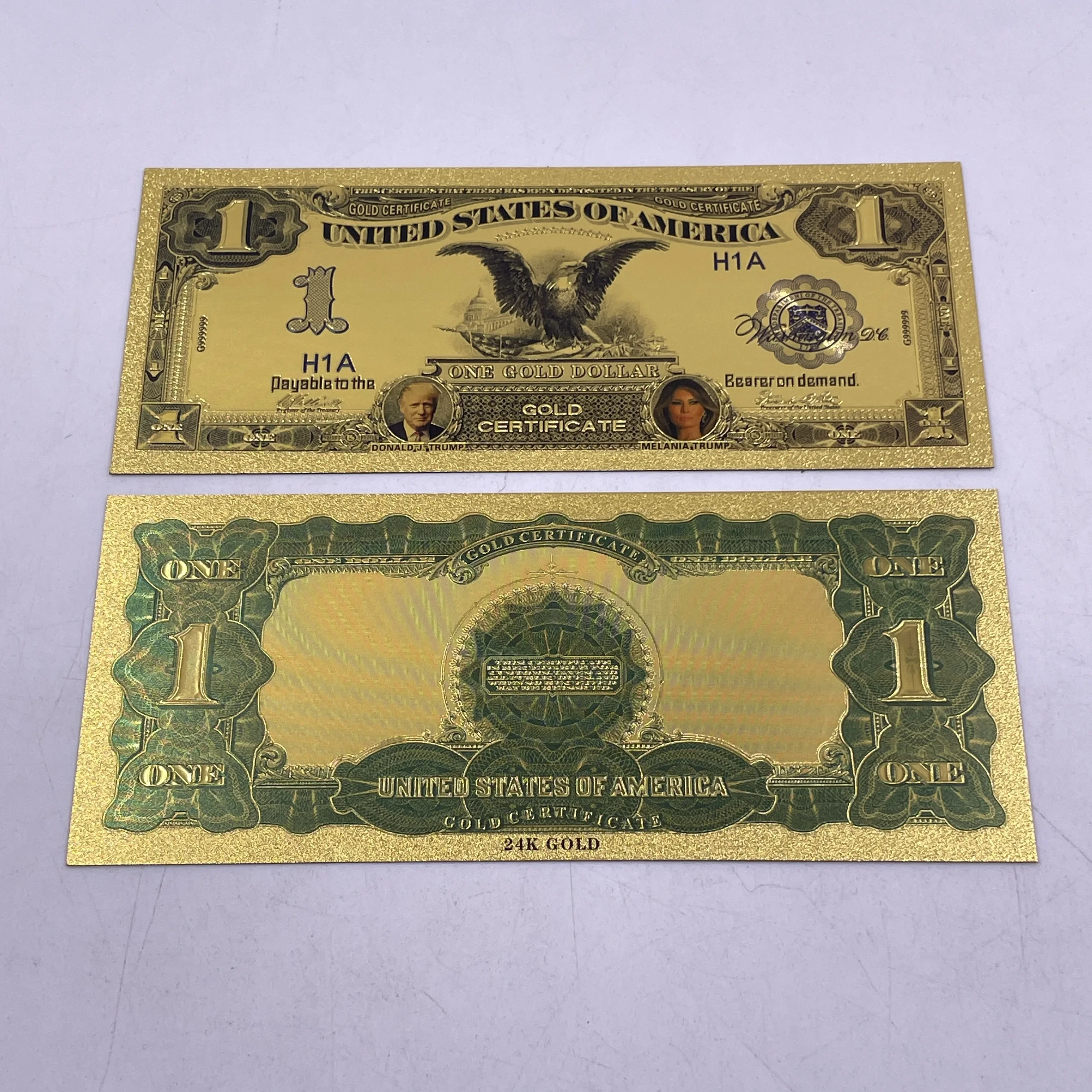 Description Picture 6 of item2024 USA President Trump 1 2 5 10 Billion Million Dollars Gold Banknotes Ticket Golden Cards For Fans Collectibles