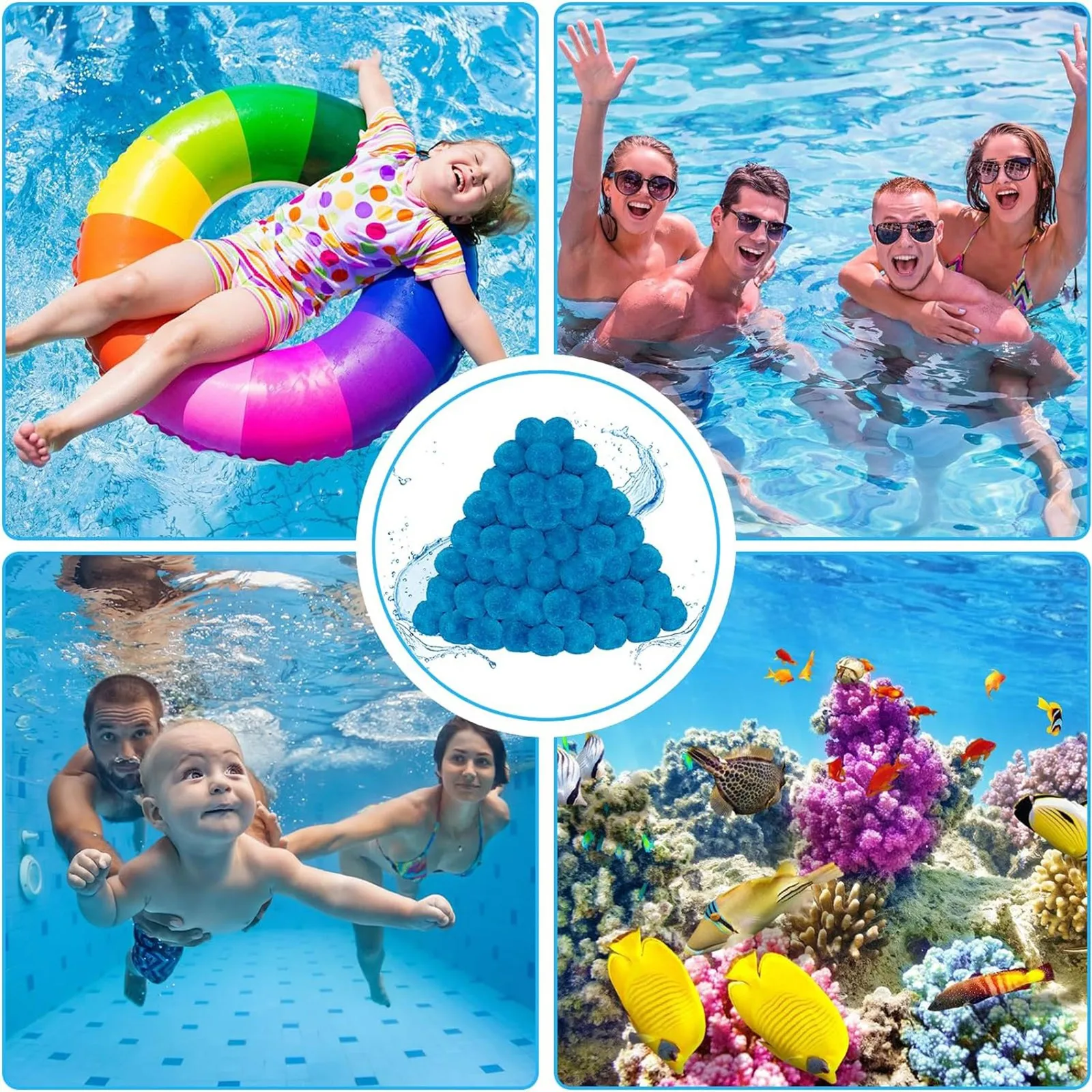 Hot Tub Filter Ball swimming pool filter hot tub filter cartridge Durable Fiber Swimming Pool SPA Filter Sand Alternative Household Supplies Reusable Ball