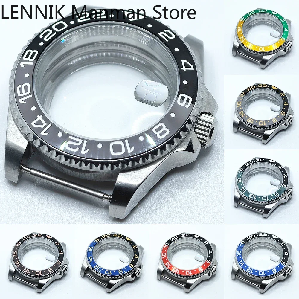 40mm Black PVD Watch Case with Transparent Back Glass