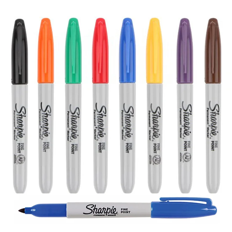 Sharpie Paint Marker Waterproof Fine Point 1mm Permanent Art Dust-free Marker Pen 11 Colors Creative Doodling Writing Stationery 1pc new tactical note book all weather all weather paper writing rain in notebook waterproof t5j0