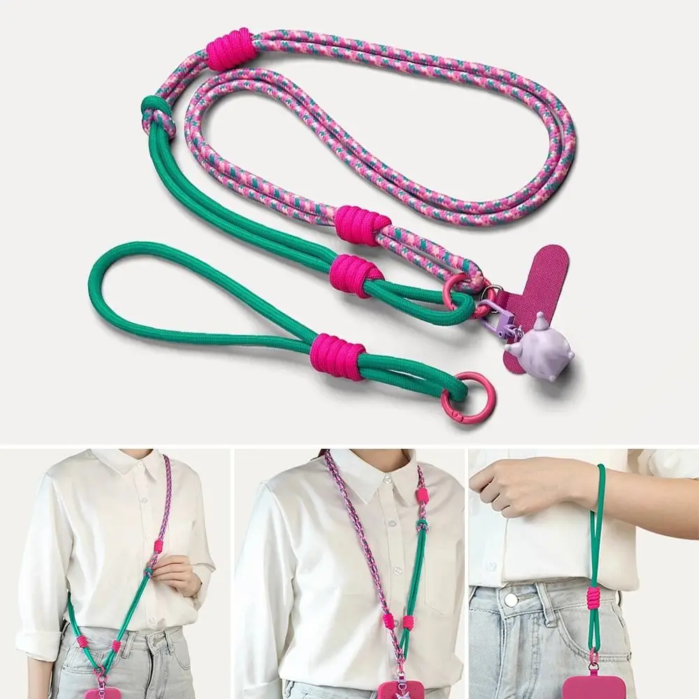 Multifunctional Adjustable Mobile Phone Pendant Nylon Portable Long Rope Hanging Neck Personalized Woven Lanyard