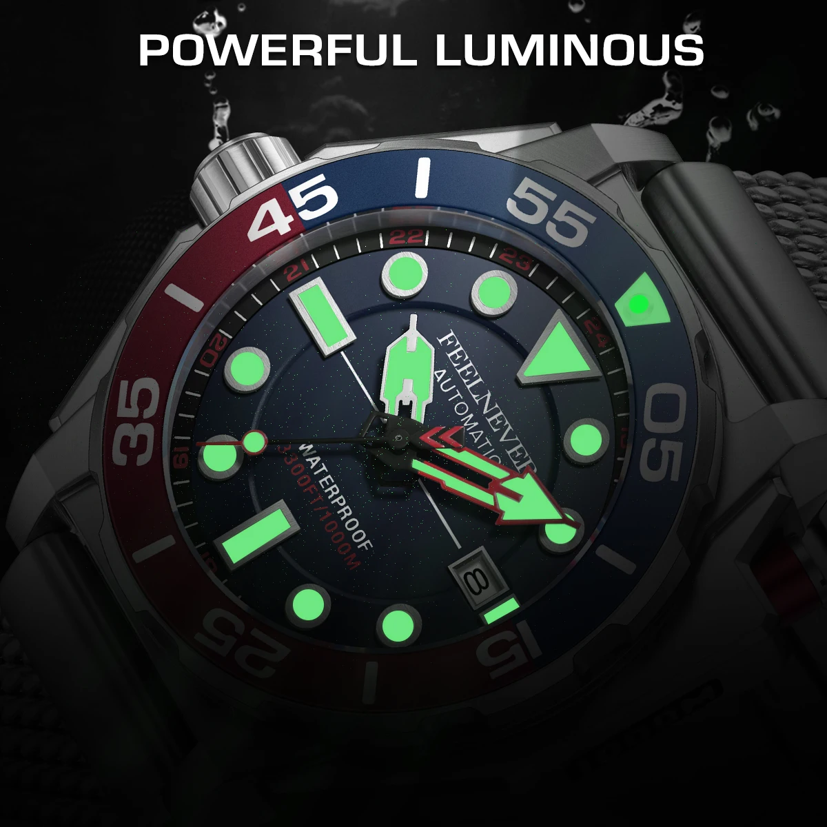 FEELNEVER Sapphire Automatic Mechanical Watches For Men Top Brand Luxury Diver Watch Men Fashion Sport Luminous Men Wristwatch