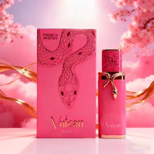 Fragrance World TikTok Vulcan Feu Parfum French Avenue Luxe Unisexe EDP Longue Durée Senteur Fruitée Boisée pour Hommes et Femmes Série 1