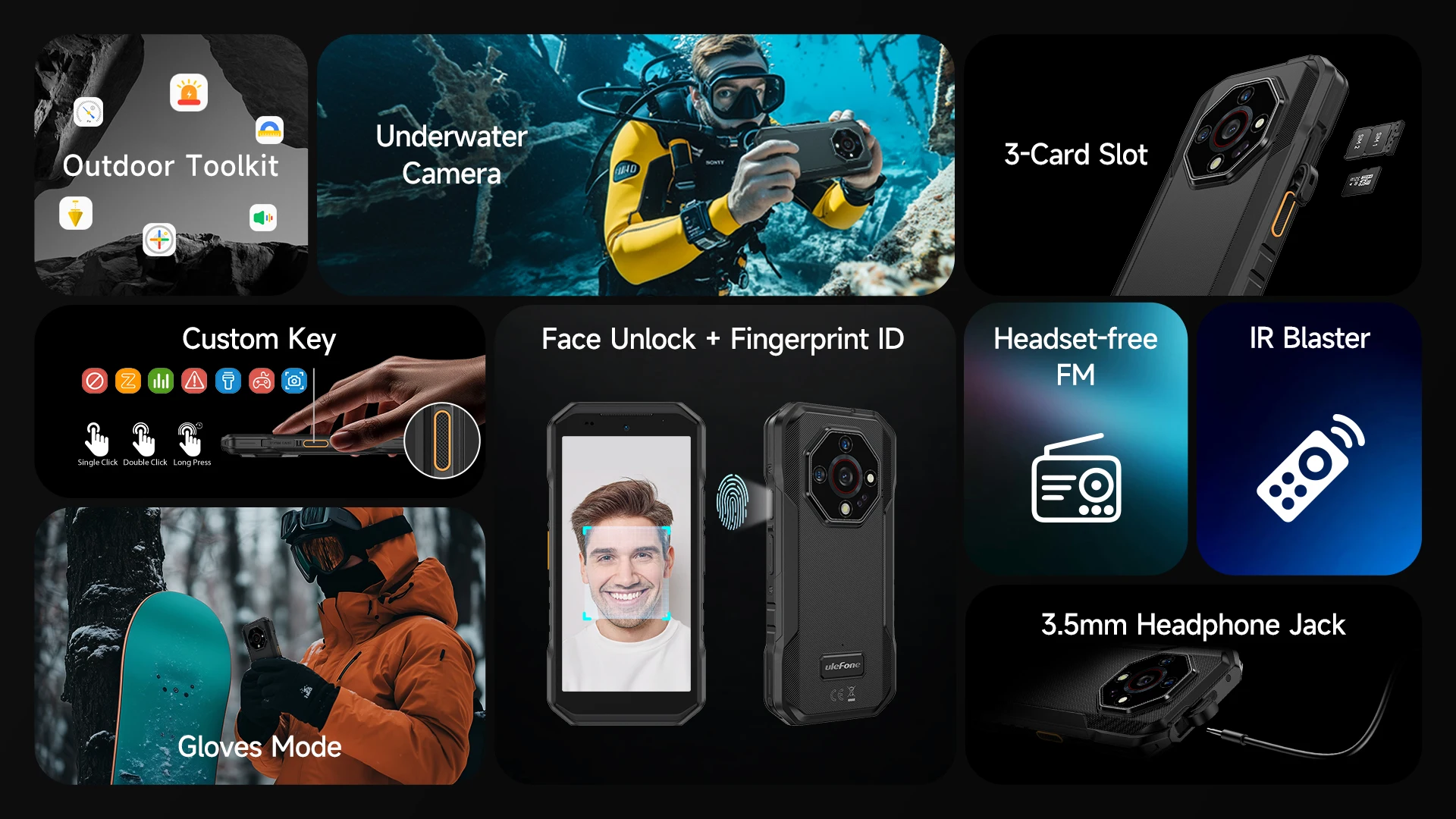 【World Premiere】Armor X32 Pro 5G Rugged Phone Android Waterproof Smartphone Up to 16GB RAM 256GB ROM 5.65”Dimensity 6300 NFC