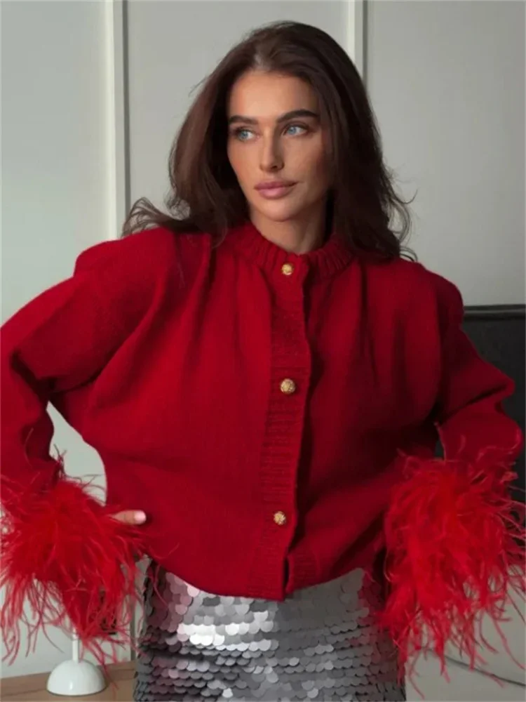 Fashion Patchwork Cardigan Sweater Women's Long Sleeve High Waist Slim Fluffy Y2k Clothes Outwear Female Knitwear Coat New