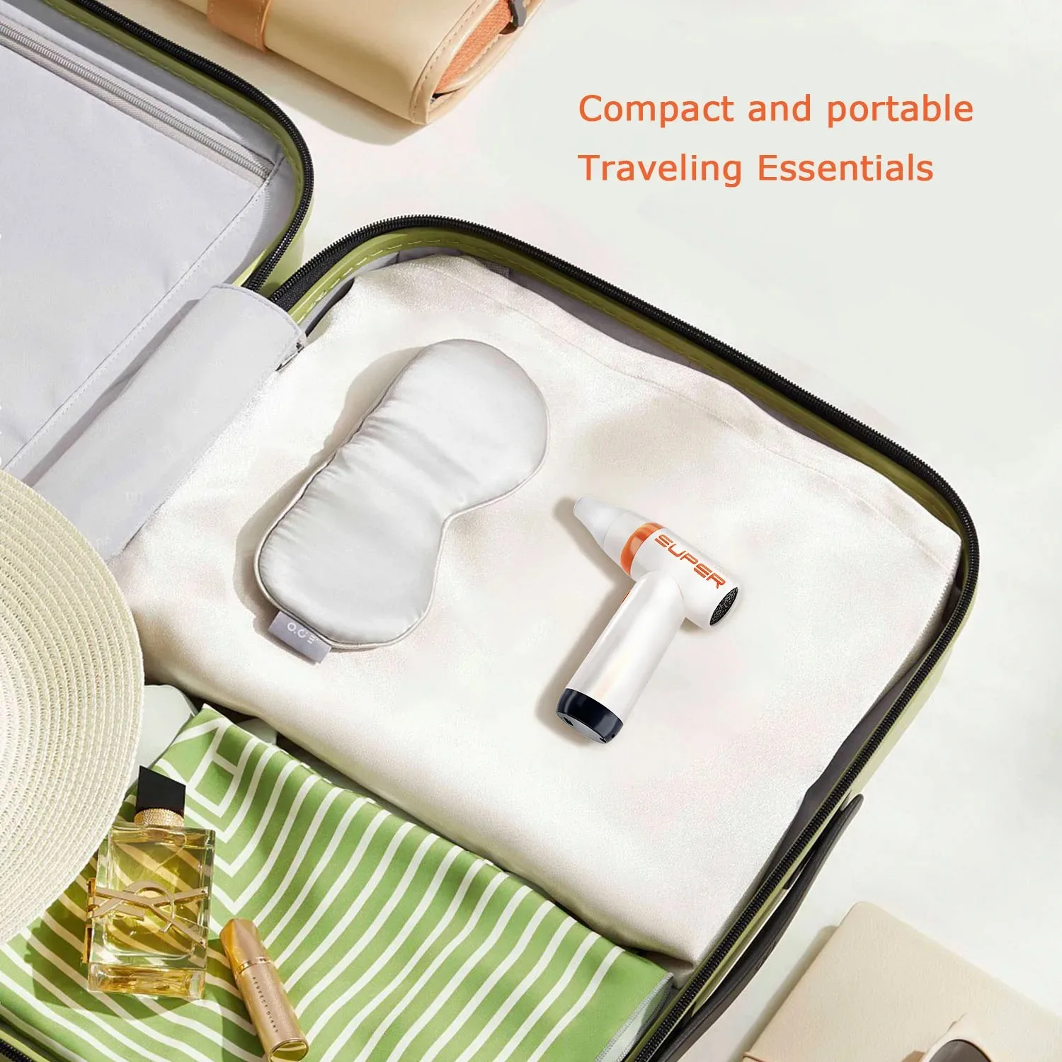 Wireless Handheld Power Fan Mini Hair Dryer USB Charging Portable Hair Dryer Household Appliance Dusting Outdoor Inflatable 3