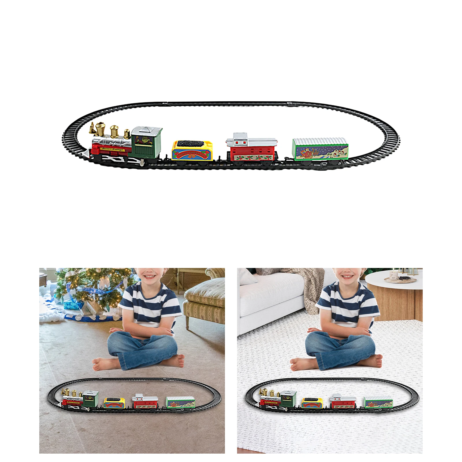 Electric Train Set Christmas Electric Train Toy Classical Train Toys Rail Car Small Trains Track for Girls Children Toddlers Age 3~6 Birthday Gifts
