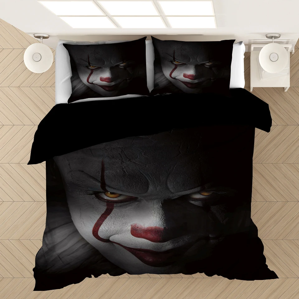 Pennywise-IT Bedding Set Duvet Covers Horror Movie Clown Series Comforter Bedding Sets Bedclothes Bed Linen(NO Sheet) AYR 3
