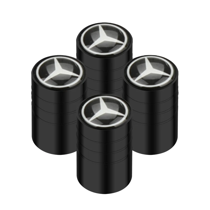 Luxury Car Tire Valve Caps with Emblem - Premium Metal Stickers for Enhanced Interior Aesthetics