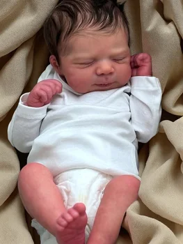 Risbecko Lifelike 43cm Finished Reborn Doll, Like Real Baby Handmade Art Doll, 3D Painted Skin With Visible Veins Vinyl Limbs