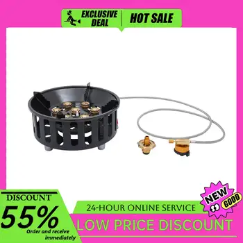 Portable Camping Stove 72000BTU Windproof Outdoor Gas Burner with 3 Adapters for Various Canisters