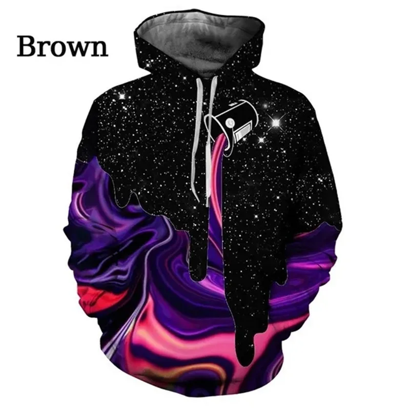 Sudadera con capucha unisex con estampado 3D divertido para hombre, sudadera con capucha con estampado de cielo estrellado colorido, sudaderas de moda, sudaderas, camisetas de calle