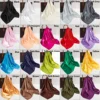 Solid Color Large Bandana Classic Satin Square Scarf Women Imitation Silk Neckerchief Windproof Shawl Head Wrap Hair Accessories 3