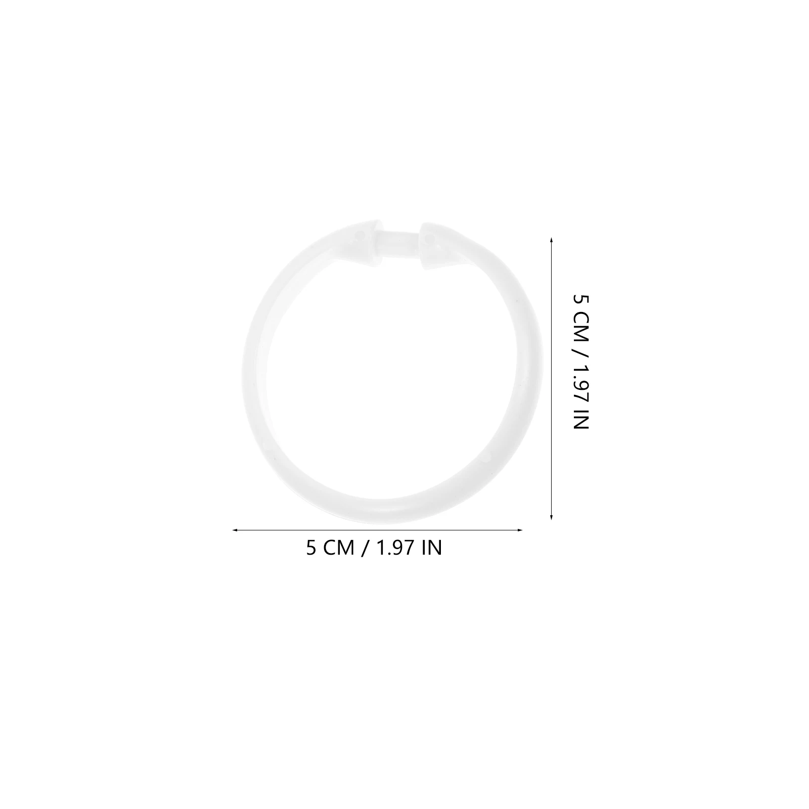 Anelli Per Tenda Doccia A Forma Di C - Confezione Da 12 Ganci In Plastica Bianca, 5,4x3,7cm, Per Bagno E Doccia