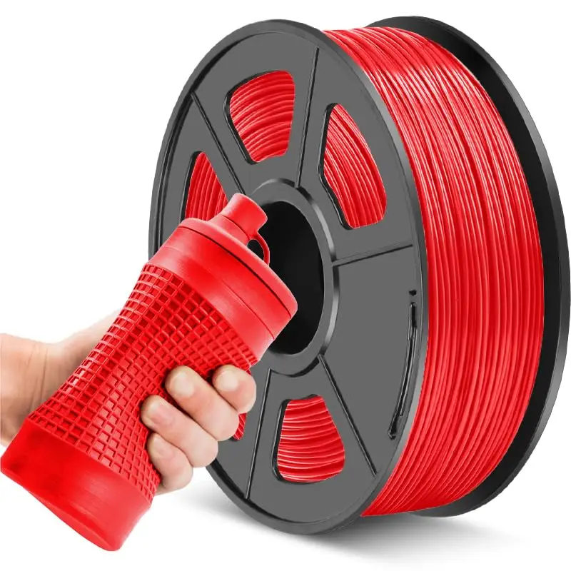 Filament TPU 1,75 mm rouge 250 g, filament d'imprimante 3D flexible avec dureté Shore 95A, forte élasticité, résistance à l'abrasion