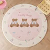 Cute Round Living Room Decorative Carpet Pink Girl Bedroom Bedside Rug Cartoon Bear Home Floor Mat Plush Soft Children's Mats IG 3