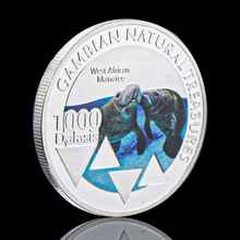 

Silver Plated Gambian Natural Treasumres West African Manatee Trichechu Medal Souvenirs Coin Animal Collectible Coins Replica