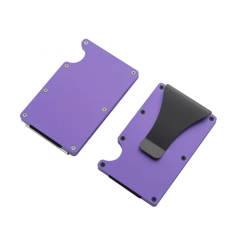 Accordion Credit Card Holder Aluminium RFID Blocking Wallet Carbon Fiber Pure Business Cardholder Luxury Men Dragon Money Clip